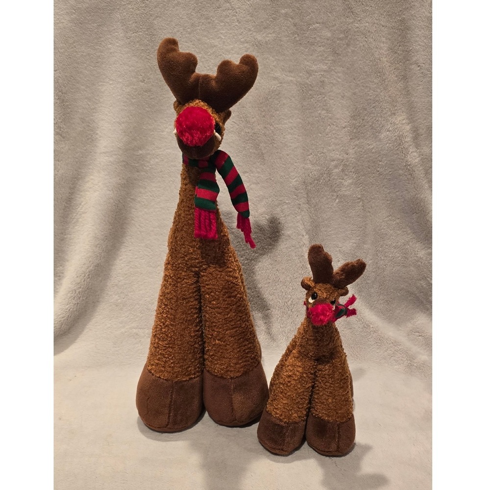 Bestever Red Nosed Reindeer 14.5" and 8" Plush Stuffed Animals Fat Legs Toy‎